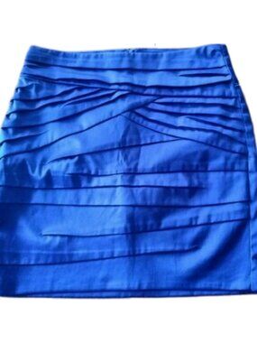 Dynamite Dazzling Royal Blue Ruched Layered Mini Skirt Size 5 NWT
